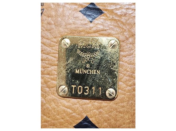 MCM Visestos Hundeknochen Einkaufstasche Cognac Braun - Ansicht 10