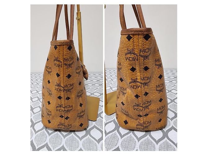 MCM Visestos Hundeknochen Einkaufstasche Cognac Braun - Ansicht 11