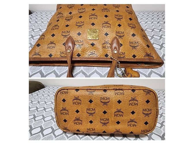 MCM Visestos Hundeknochen Einkaufstasche Cognac Braun - Ansicht 12