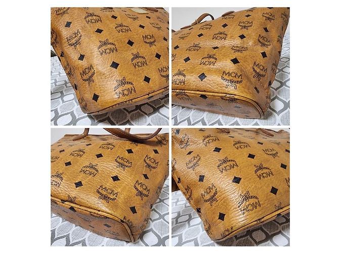 MCM Visestos Hundeknochen Einkaufstasche Cognac Braun - Ansicht 6