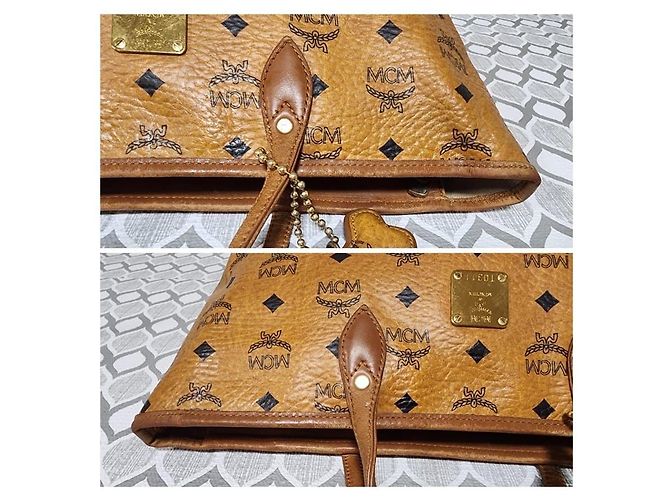 MCM Visestos Hundeknochen Einkaufstasche Cognac Braun - Ansicht 8