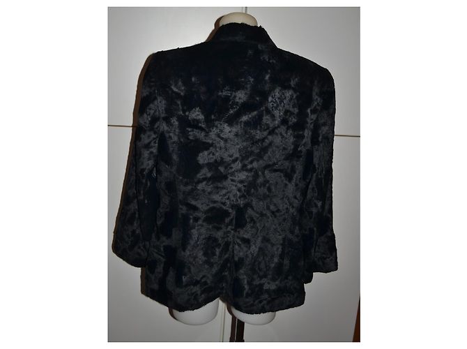Krizia Kunstpelz Jacke Schwarz - Ansicht 4