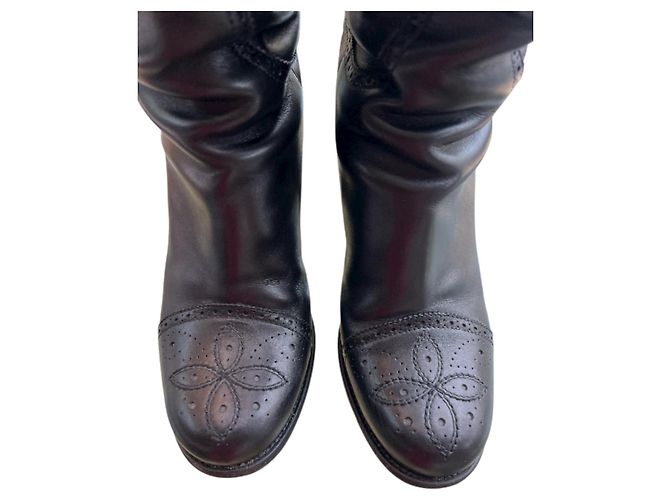 Louis Vuitton Lederstiefel mit hohem Absatz Schwarz - Ansicht 2
