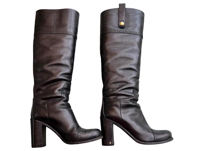 Louis Vuitton Lederstiefel mit hohem Absatz Schwarz - Ansicht 3