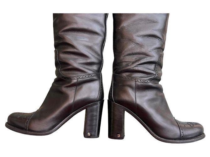 Louis Vuitton Lederstiefel mit hohem Absatz Schwarz - Ansicht 4