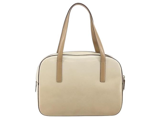 Prada Re-Edition 1995 Handtasche aus Lackleder Beige - Ansicht 2