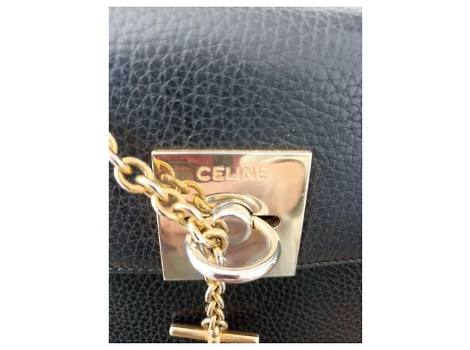 Borsa a mano Céline in pelle box nera Nero - vista 10