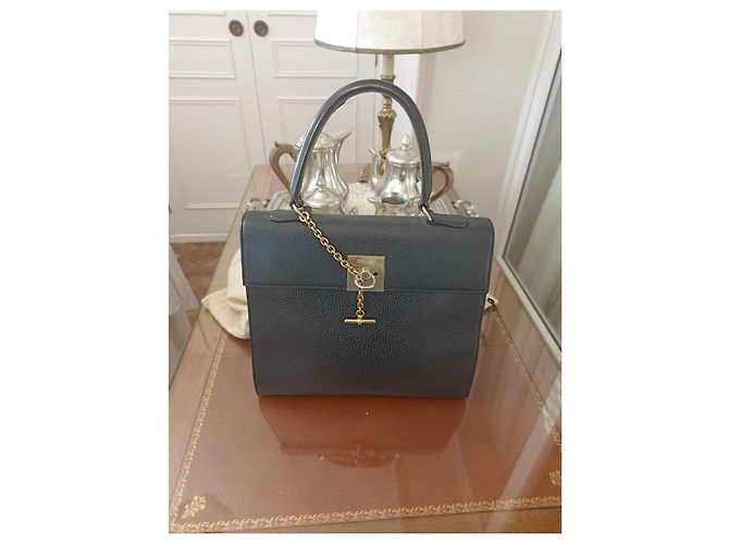 Borsa a mano Céline in pelle box nera Nero - vista 2