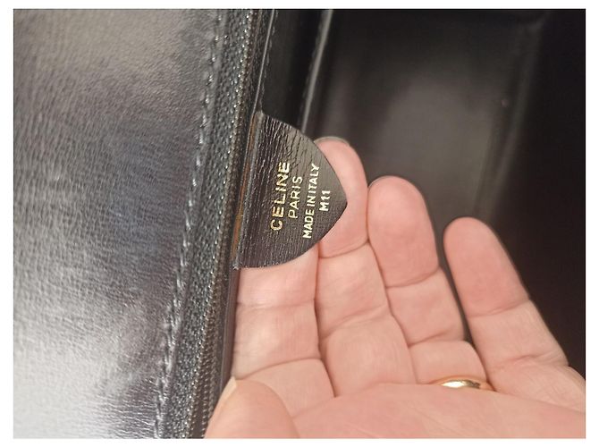 Borsa a mano Céline in pelle box nera Nero - vista 8