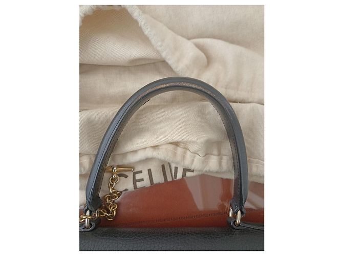 Borsa a mano Céline in pelle box nera Nero - vista 9