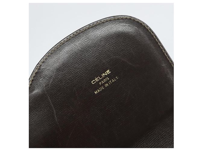 Céline Borsa a spalla Celine C Sulky in tela e pelle Marrone - vista 6