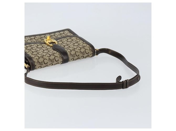Céline Borsa a spalla Celine C Sulky in tela e pelle Marrone - vista 7