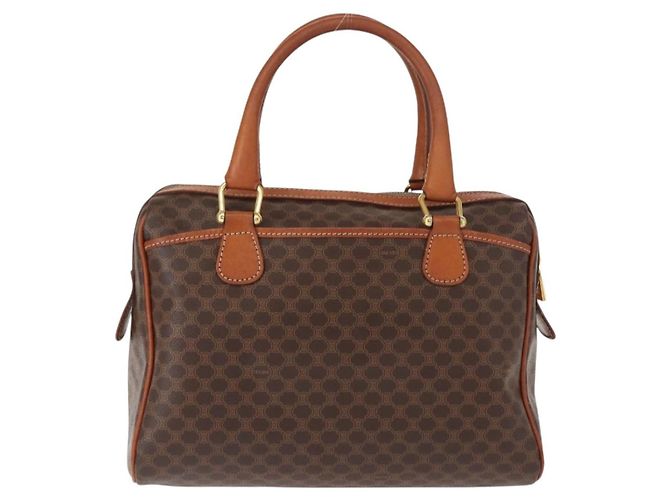 Céline Celine Vintage Macadam Handtasche aus Canvas und Leder Braun - Ansicht 2