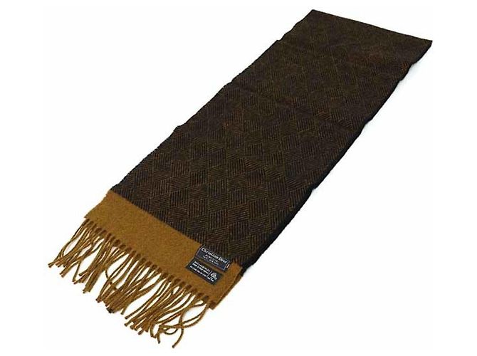 Sciarpa in lana d'agnello MONSIEUR Christian Dior Marrone Nero - vista 6
