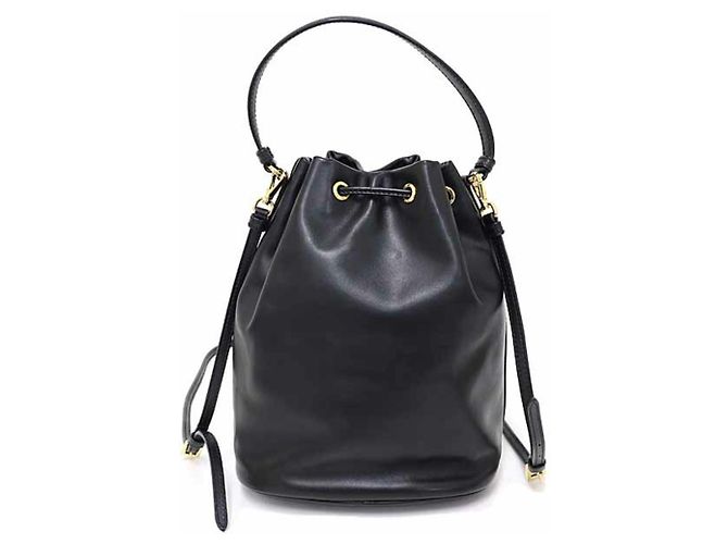 Saffiano Borsa a secchiello Duet di Prada in pelle di vitello nera Nero - vista 2