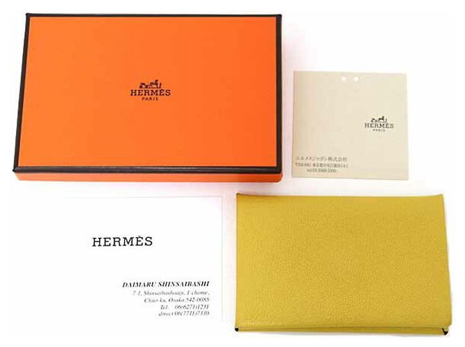Tarjetero Calvi Verso de Hermès Azul Amarillo - vista 2