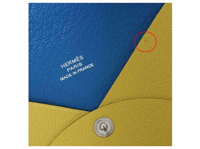 Tarjetero Calvi Verso de Hermès Azul Amarillo - vista 6