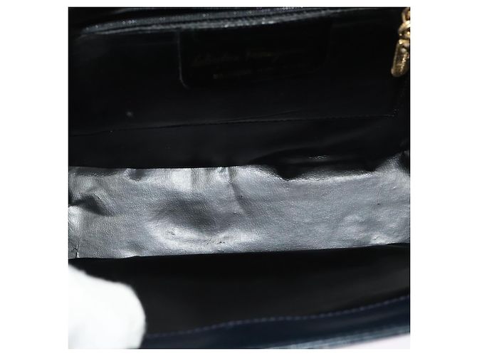 Borsa a Spalla in Pelle Salvatore Ferragamo Blu navy - vista 5
