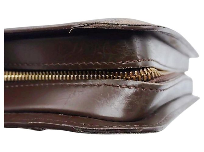 Borsa Clutch Louis Vuitton Damier Ebene Marrone - vista 10