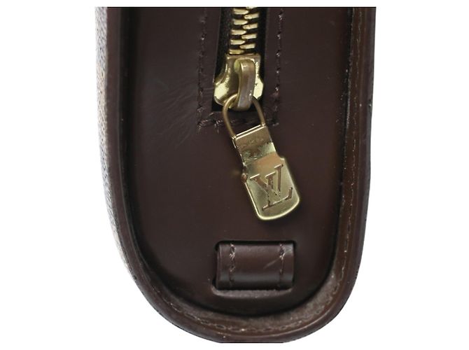 Borsa Clutch Louis Vuitton Damier Ebene Marrone - vista 12