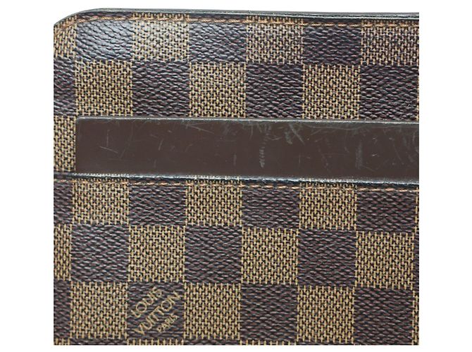 Borsa Clutch Louis Vuitton Damier Ebene Marrone - vista 13