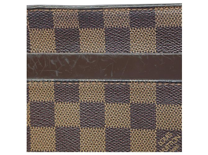 Borsa Clutch Louis Vuitton Damier Ebene Marrone - vista 14