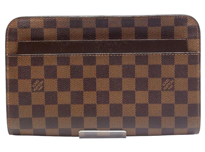 Borsa Clutch Louis Vuitton Damier Ebene Marrone - vista 2