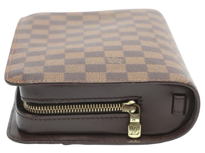 Borsa Clutch Louis Vuitton Damier Ebene Marrone - vista 4