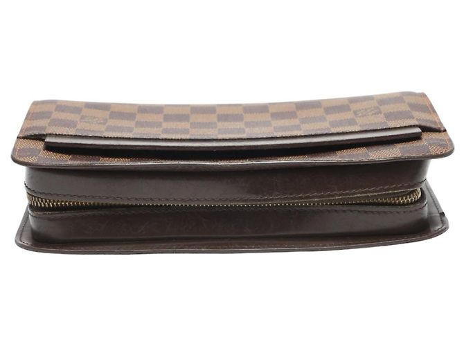 Borsa Clutch Louis Vuitton Damier Ebene Marrone - vista 6