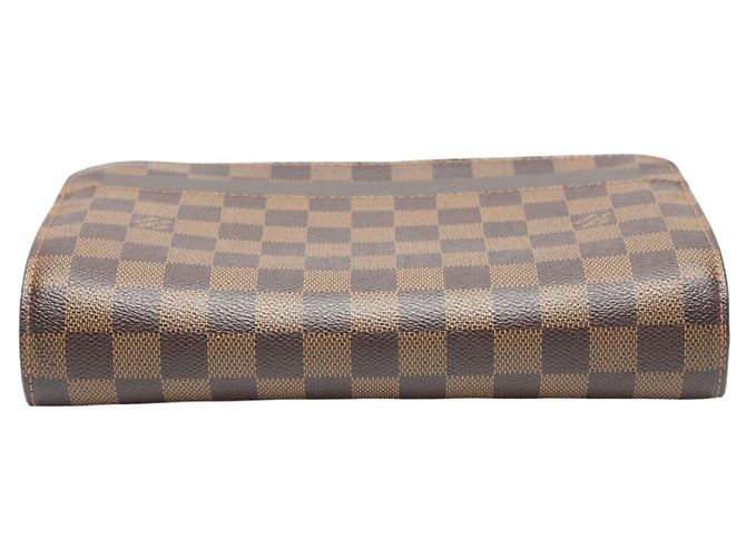 Borsa Clutch Louis Vuitton Damier Ebene Marrone - vista 7