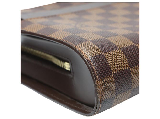 Borsa Clutch Louis Vuitton Damier Ebene Marrone - vista 8