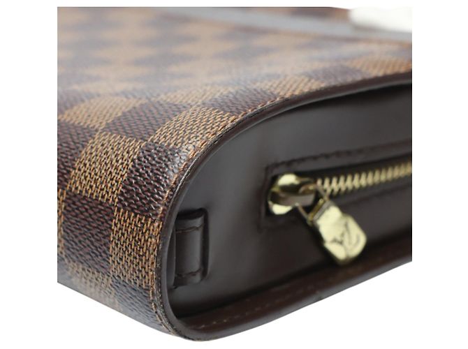 Borsa Clutch Louis Vuitton Damier Ebene Marrone - vista 9