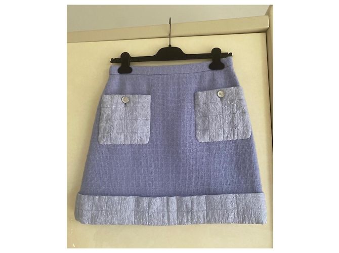 Falda Chanel de lana morada talla 38 Púrpura - vista 3