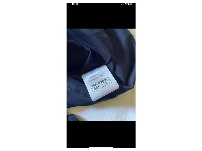 Cambon T-shirt Chanel a maniche lunghe Blu Navy Velluto - vista 7