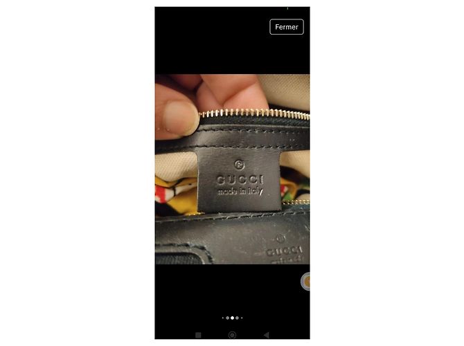 Gucci Boston Handtasche Blau und Rot Stoff - Ansicht 7