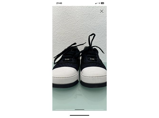 Sneakers Dior Blu Navy e Nero a Quadri - vista 2