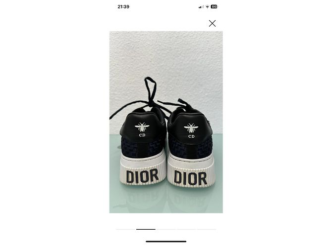 Sneakers Dior Blu Navy e Nero a Quadri - vista 3