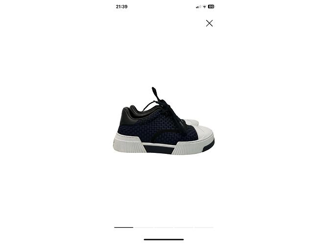 Sneakers Dior Blu Navy e Nero a Quadri - vista 4