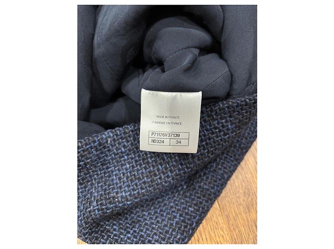 Chanel Navy Blue Wool Jacket FR 34 - view 9