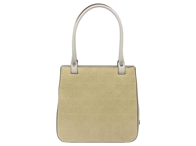 Borsa a Spalla Gancini in Pelle Salvatore Ferragamo Beige - vista 2