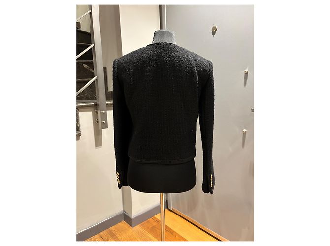 Giacca Céline in lana e tweed nera Taglia 36 Nero - vista 13