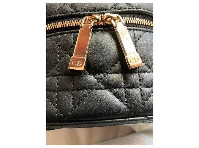 Cannage Borsa Mini Vanity Dior in pelle nera Nero - vista 8
