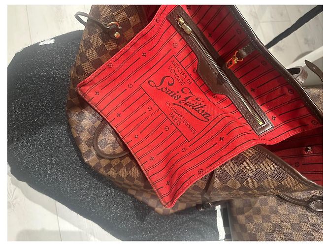 Borsa a mano Louis Vuitton Neverfull GM Marrone Pelle Marrone chiaro - vista 12