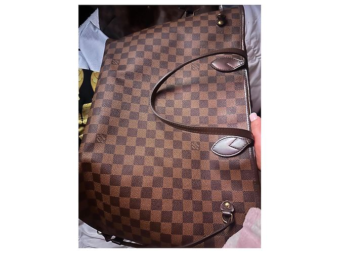 Borsa a mano Louis Vuitton Neverfull GM Marrone Pelle Marrone chiaro - vista 7