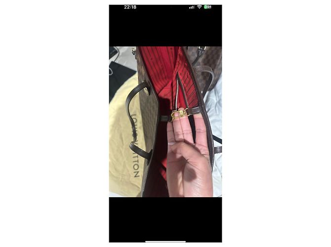 Borsa a mano Louis Vuitton Neverfull GM Marrone Pelle Marrone chiaro - vista 8