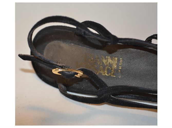 Décolleté Gianni Versace in scamosciato nero Taglia 37.5 - vista 6