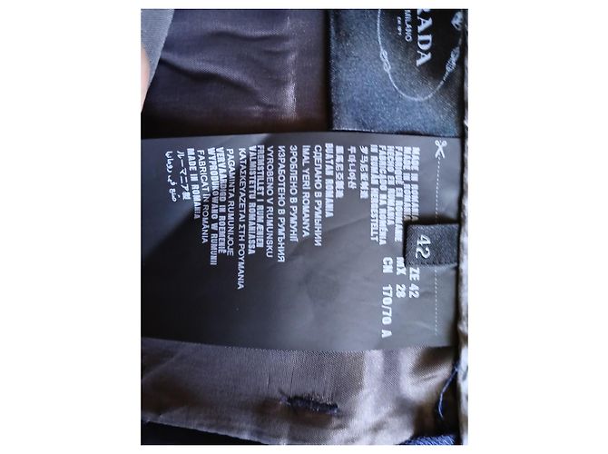 Pantalones rectos Prada azul marino de lana Gris - vista 4