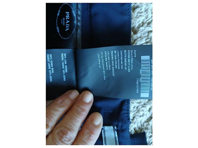 Pantalones rectos Prada azul marino de lana Gris - vista 6