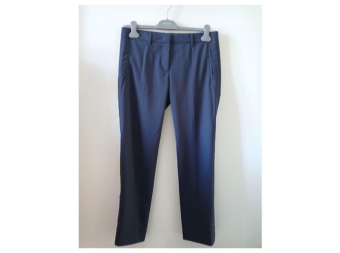 Pantalones rectos Prada azul marino de lana Gris - vista 7