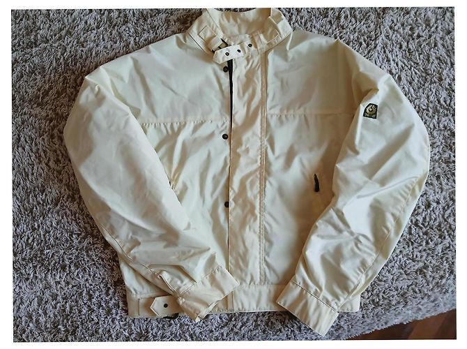 Belstaff Biker Jacke aus Nylon Creme - Ansicht 2